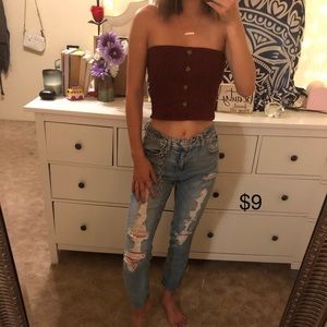 Maroon tube top